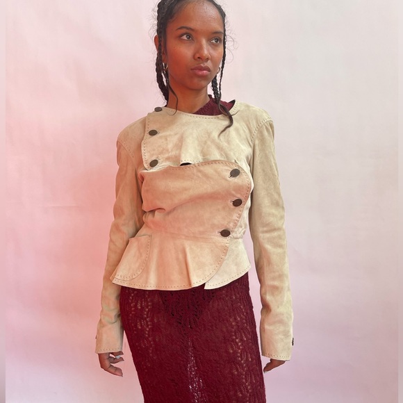 Vivienne Westwood RED LABEL BEIGE SUEDE LEATHER JKT NET SS16 - Picture 8 of 15